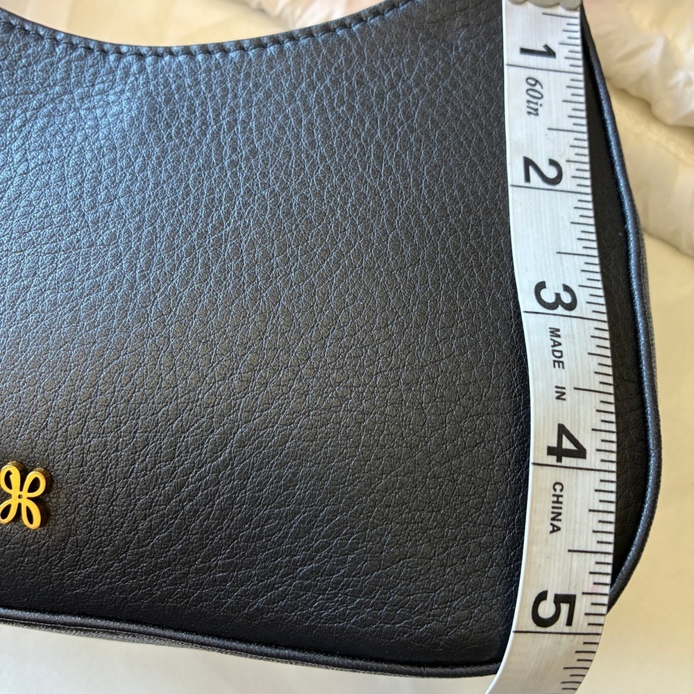 Hobo Rosa Crossbody Pebbled Black Leather Gold Chain Strap - Picture 12 of 16
